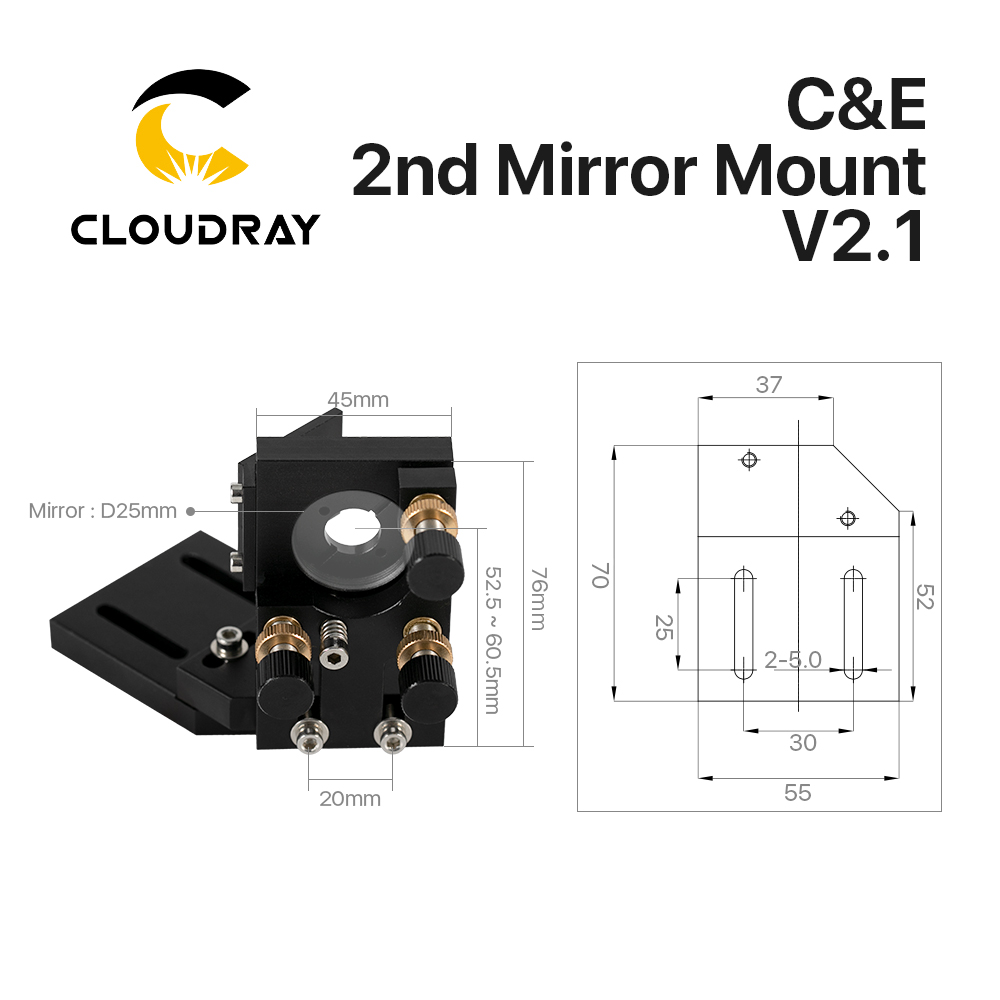 Cloudray CO2 Black Second Lase - огляд і ціна Co2 Laser Mirror