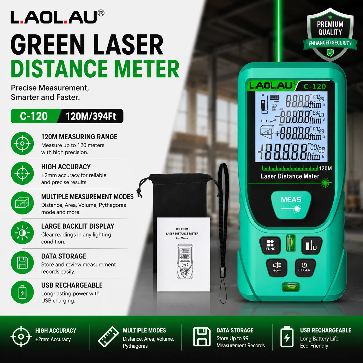 LAOLAU Digital Laser Range Fin - огляд і ціна Industrial Laser Rangefinder